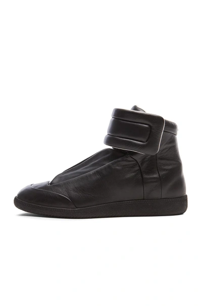 Shop Maison Margiela Future Leather High Tops In Black