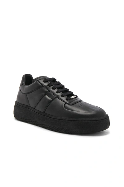 Shop Maison Margiela Soft Leather Low-top Sneakers In Black