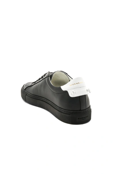 Shop Givenchy Leather Urban Street Low Top Sneakers In Black & White