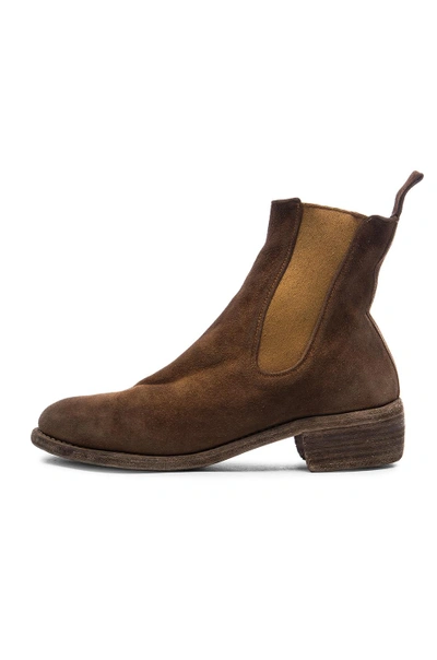 Shop Guidi Stag Chelsea Boots In Brown