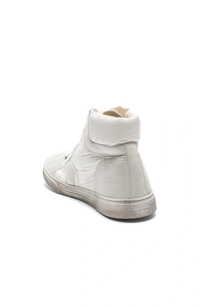 Shop Saint Laurent Smoking Forever High Top Sneakers In White
