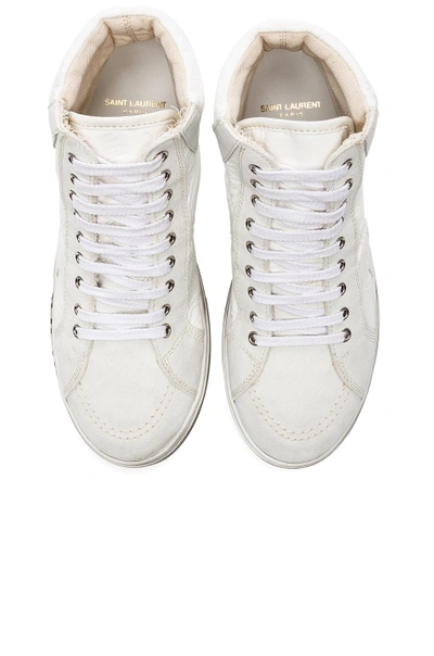 Shop Saint Laurent Smoking Forever High Top Sneakers In White