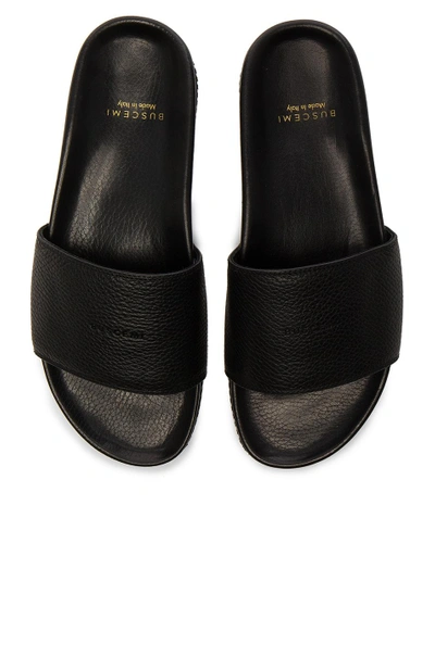 Shop Buscemi Leather Classic Slide Sandals In Black