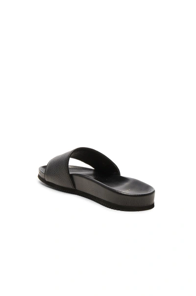 Shop Buscemi Leather Classic Slide Sandals In Black