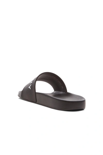 Givenchy Black Flat Slides With Logo In Polyurethane Man In Black