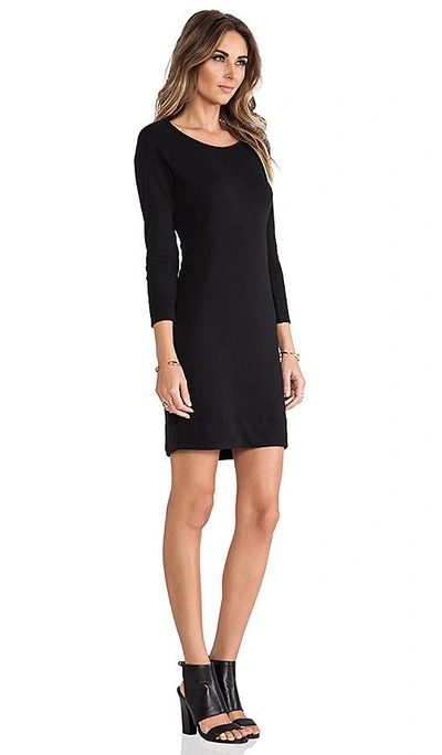 James Perse Raglan Sweatshirt Dress In Black ModeSens