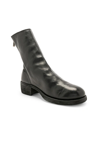 Shop Guidi Leather Horse Zip Back Boots In Black