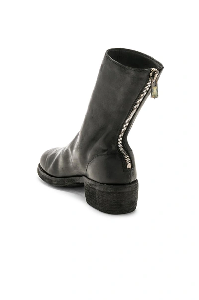 Shop Guidi Leather Horse Zip Back Boots In Black