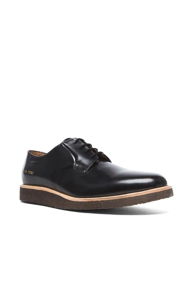 Shop Common Projects Leather Derby Shine In Black