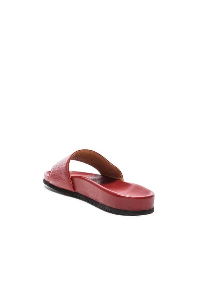 Shop Buscemi Classic Leather Slide Sandals In Red