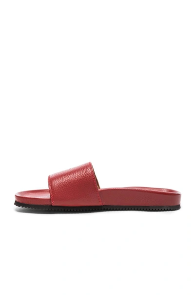 Shop Buscemi Classic Leather Slide Sandals In Red