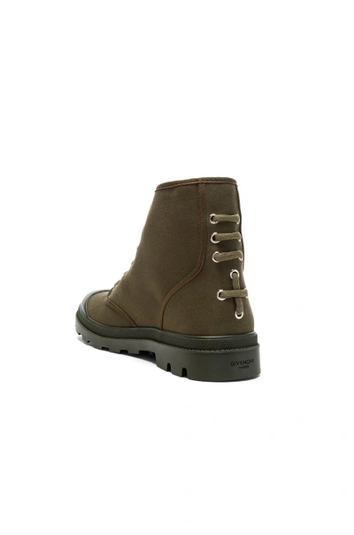 Shop Givenchy Canvas Star Sneaker Boots In Green