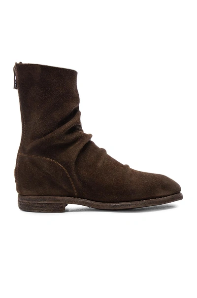 Shop Guidi Calf Suede Boots In Brown