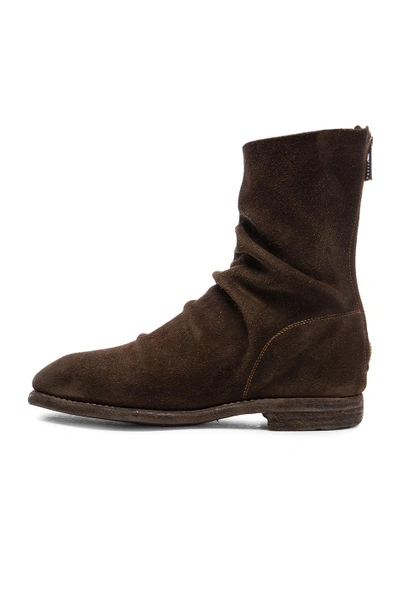 Shop Guidi Calf Suede Boots In Brown
