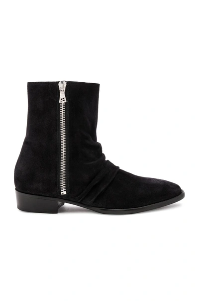 Shop Amiri Suede Skinny Stack Boots In Black