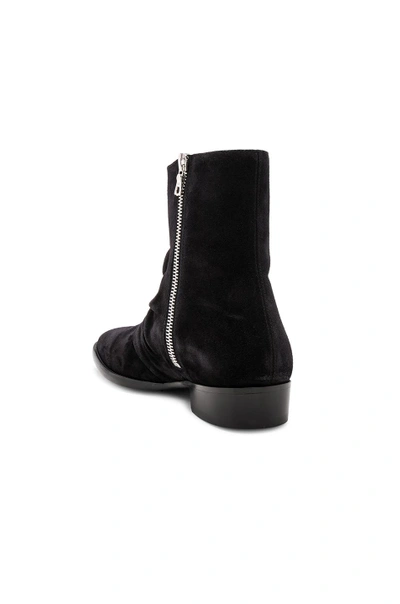 Shop Amiri Suede Skinny Stack Boots In Black