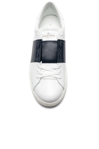 Shop Valentino Leather Sneakers In Marine