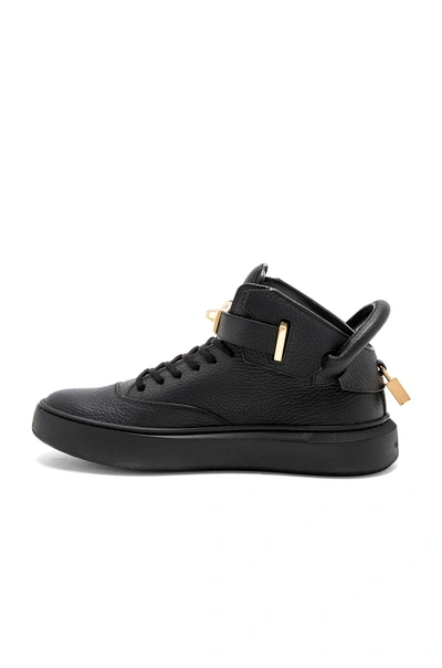 Shop Buscemi 100mm Leather Mid Alce Sneakers In Black