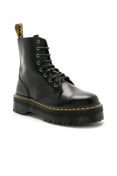 Dr. Martens' Black Polished Jadon Platform Boots In Black