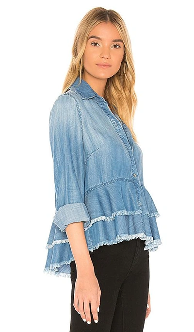 Shop Bella Dahl Layered Peplum Shirt In Blue