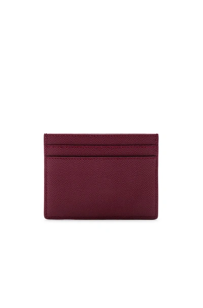 Shop Saint Laurent Leather Card Case In Red