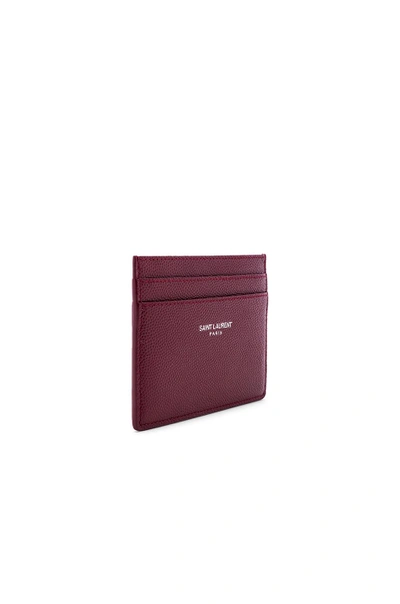 Shop Saint Laurent Leather Card Case In Red