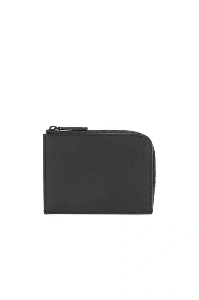 Shop Common Projects Saffiano Leather Zipper Wallet In Black