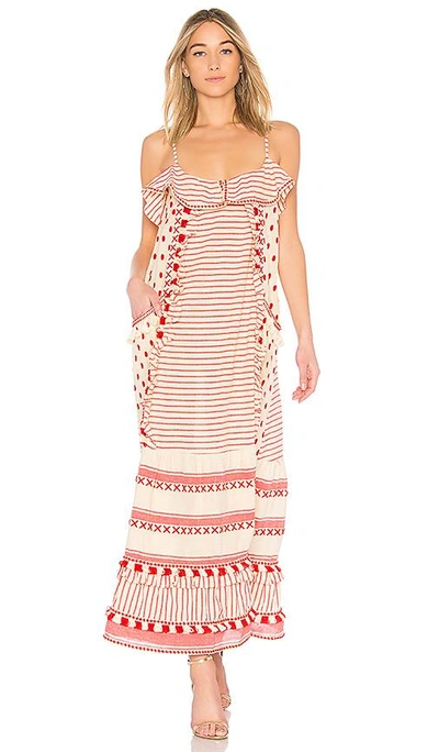 Dodo Bar Or Embroidered Cotton Dress In Red