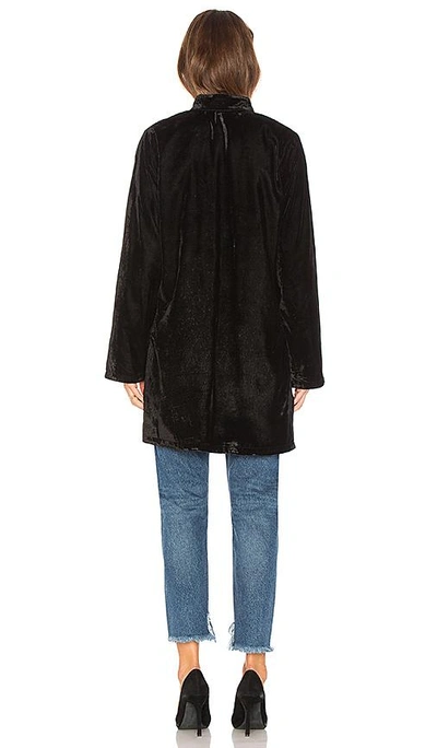 Shop Raga Liv Velvet Reversible Coat In Black