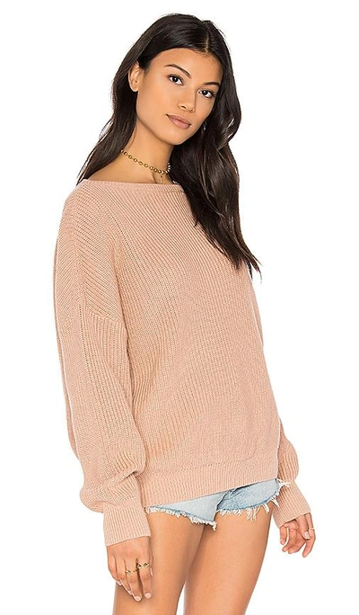Shop Callahan Fisher Off The Shoulder Sweater In Nude. In Blush