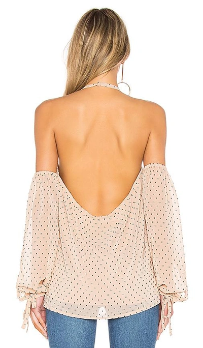 Shop L'academie Amber Blouse In Nude Dot
