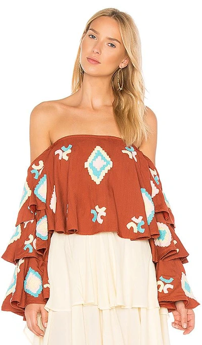 Shop All Things Mochi The Izza Top In Burnt Orange