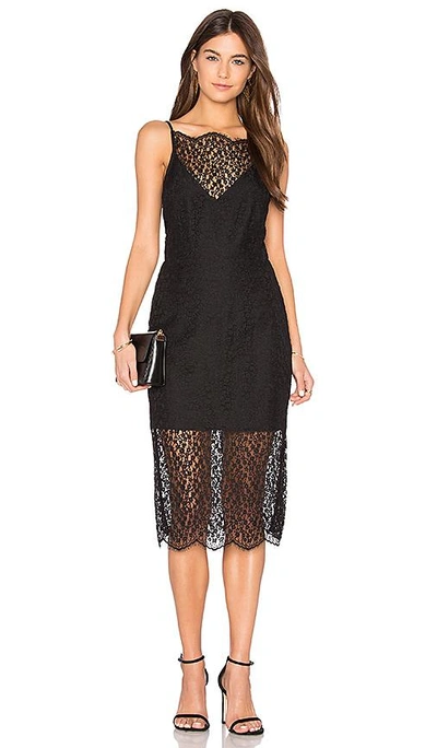 Shop Keepsake Day Dream Lace Midi Dress In Black