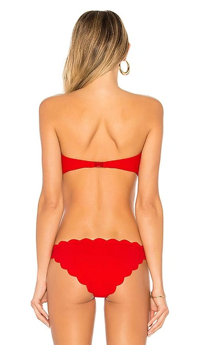 Marysia Antibes Scalloped Bandeau Bikini Top In Red
