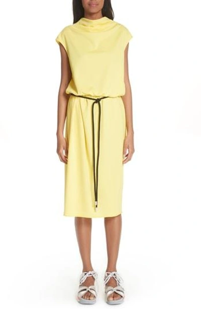 Shop Marc Jacobs Cowl Neck Belted Dress In Yellow