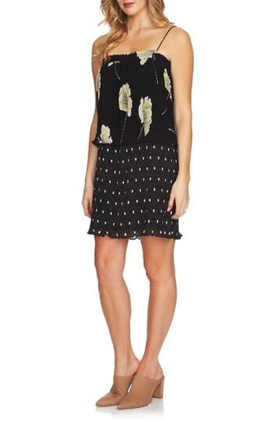 Shop 1.state Mixed Print Pleated Shift Dress In Antiq. White