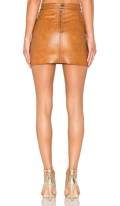 Shop Aje Shrimpton Leather Mini Skirt In Tan