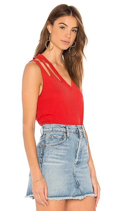 Shop Lna Double Cut V Tank In Red