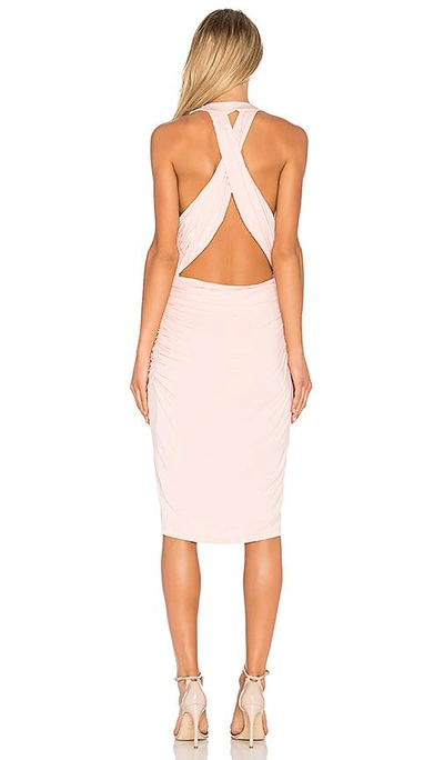 Shop Bobi Deep V Mini Dress In Blush