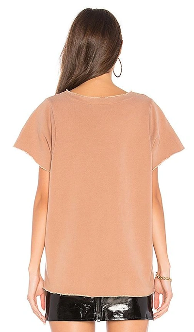 Shop Stateside French Terry Ruched Tee In Tan