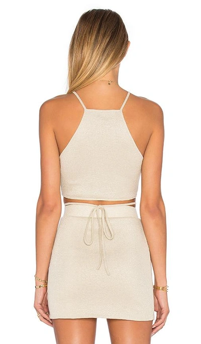 Shop Lovers & Friends X Revolve X Alexis Ren Star Goddess Crop Top In Gold Jersey