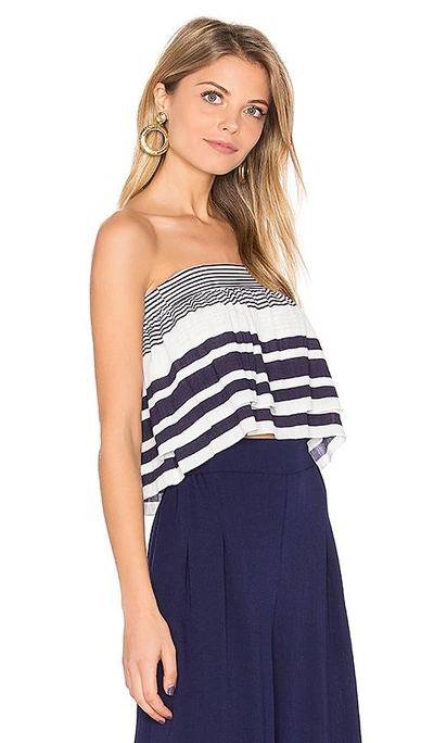 Shop Finders Keepers Mason Strapless Crop Top In Navy