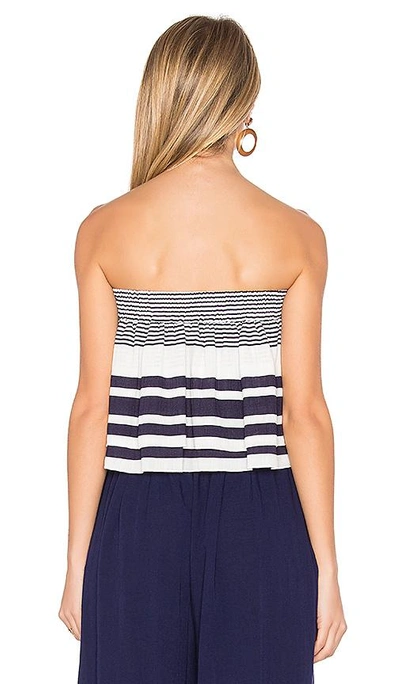 Shop Finders Keepers Mason Strapless Crop Top In Navy