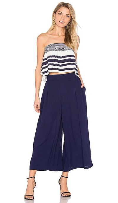 Shop Finders Keepers Mason Strapless Crop Top In Navy