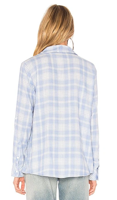 Sanctuary Steady Boyfriend Plaid Shirt In Blue