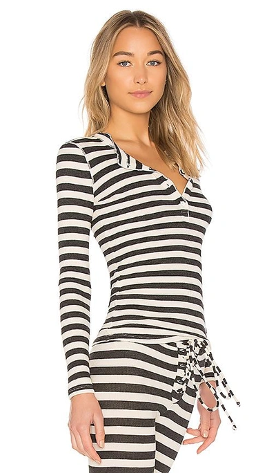 Shop Stateside Striped Thermal Top In Cream