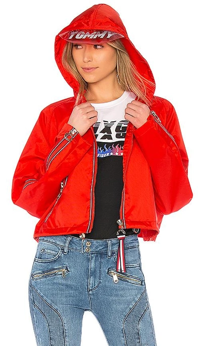 Tommy Hilfiger X Gigi Hadid Visor Windbreaker Jacket - Red | ModeSens