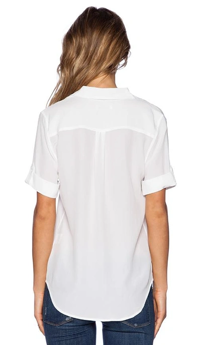 Shop Equipment Slim Signature Short Sleeve Blouse In Bright White