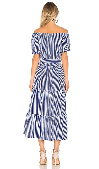 Shop Mds Stripes Lexi Dress In Cobalt Stripe