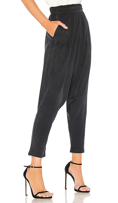 Shop Raquel Allegra Cropped Slouchy Pant In Black